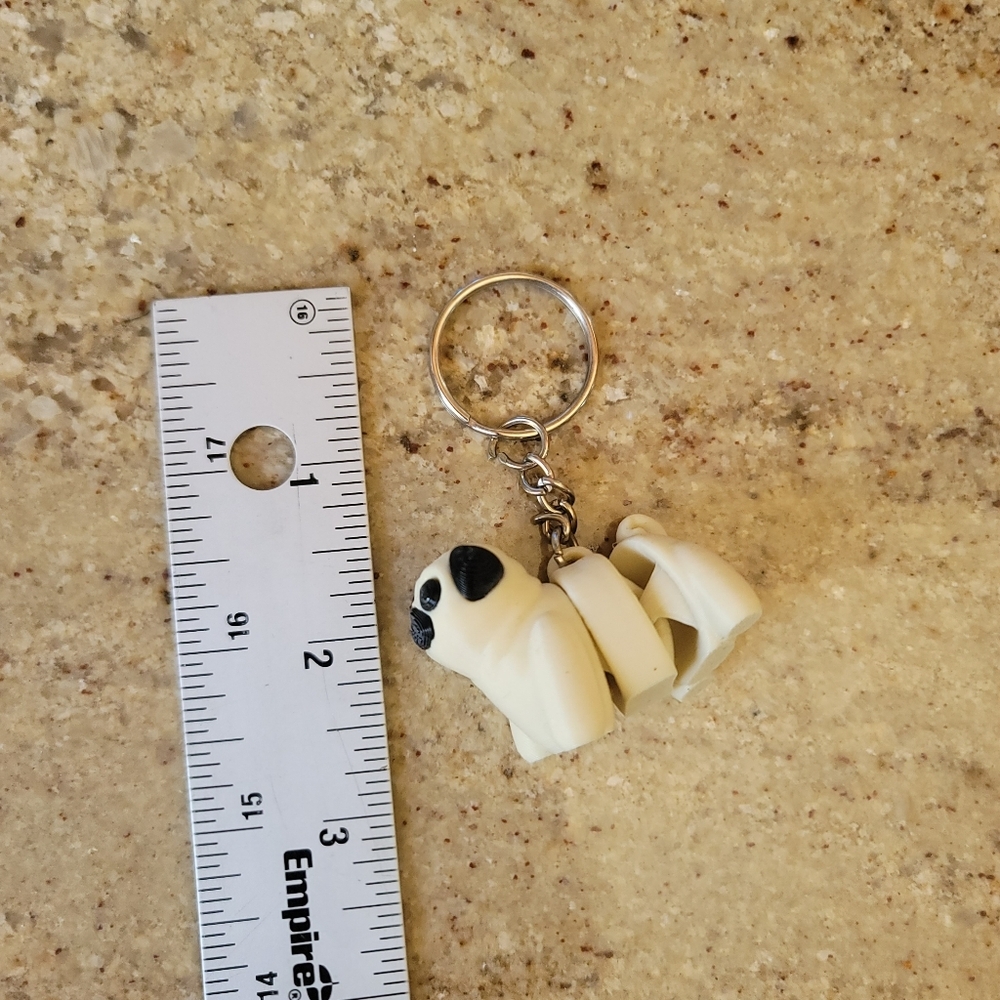 3-D Printed Pug Keychain
